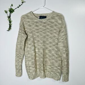 Paper Crane Ivory Tan Silver Sweater Flyaway Back